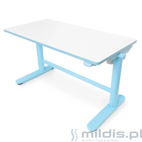 biurko regulowane elektrycznie niebieskie