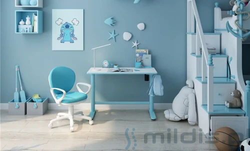 biurko spacetronik niebieskie 100x50-cm aranżacja