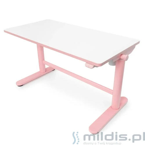 biurko regulowane elektrycznie różowe