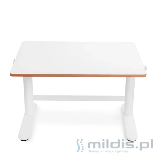 białe biurko regulowane manualnie spacetronik