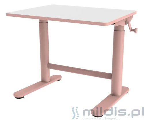 małe różowe biurko regulowane dla dziecka