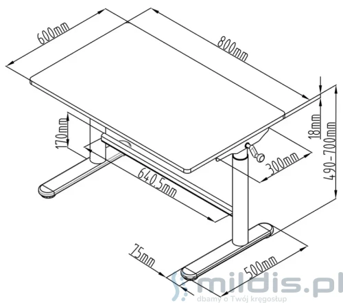 biurko spacetronik 80x60-cm wymiary