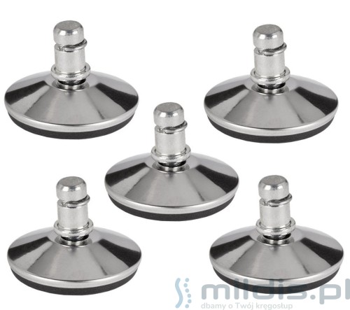 stopki chromowane outlet - komplet 5 sztuk