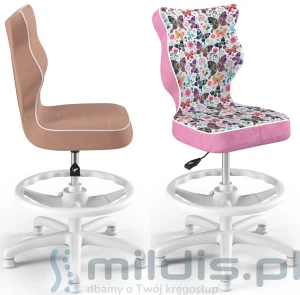 Krzesło z podnóżkiem dla dziecka 119-142 cm Petit White 3 - Entelo