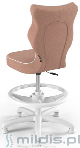 krzesło z podnóżkiem entelo petit white bok js-08