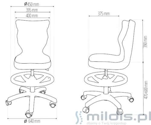 Entelo Petit 5 z podnóżkiem wymiary