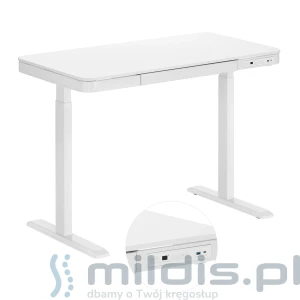 Białe biurko regulowane Astrid SPE-B126WW - Spacetronic