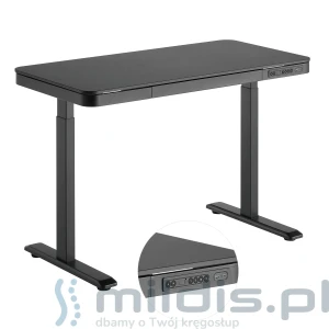 Czarne biurko regulowane Astrid SPE-B126BB - Spacetronic