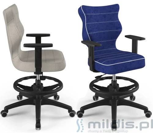 Krzesło młodzieżowe z podnóżkiem 146 – 176 cm Duo Black 5 - Entelo