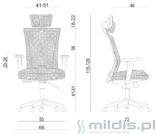 unique ergonic wymiary