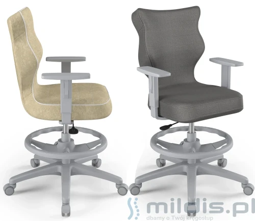 Krzesło młodzieżowe z podnóżkiem 146 – 176 cm Duo Grey 5 - Entelo