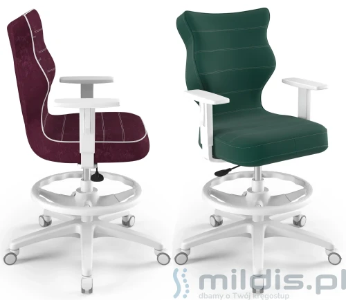 Krzesło młodzieżowe z podnóżkiem 159 - 188 cm Duo White 6 - Entelo