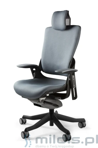 fotel Unique Wau 2 czarny szara tapicerka kolor BL417