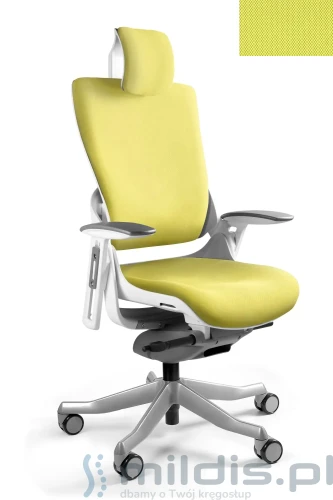 fotel unique wau 2 biały BL410 mustard