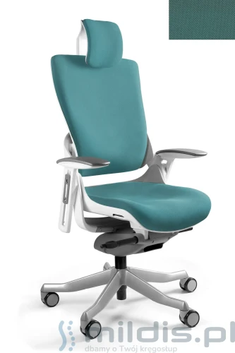fotel unique wau 2 biały BL413 tealblue