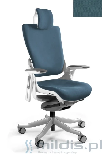 fotel unique wau 2 biały BL414 steelblue