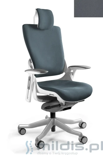 fotel unique wau 2 biały BL417 slategrey