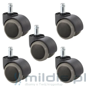 Kółka gumowane do fotela biurowego - 50 mm