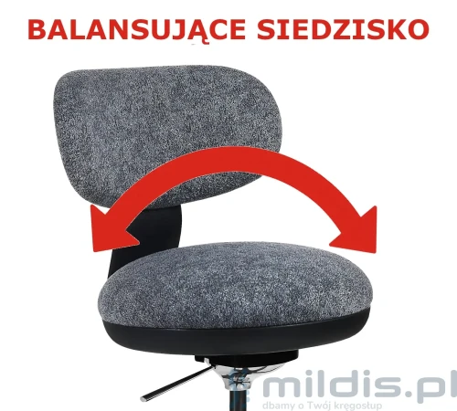 krzesło wysokie z balansującym siedziskiem