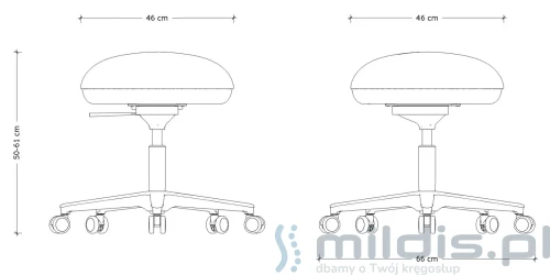 taboret na kółkach Turini - wymiary