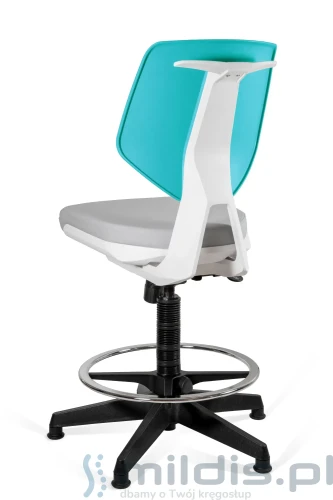 krzesło do laboratorium z podnóżkiem