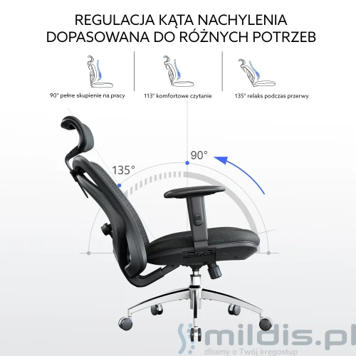fotel Angel Europa zakres odchylania oparcia
