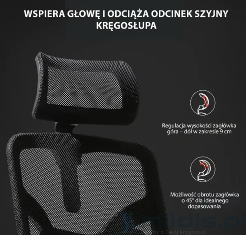 fotel Angel Jokasta regulowany zagłówek