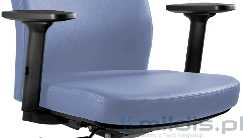 fotel Uniqie Work ekoskóra niebieska detale