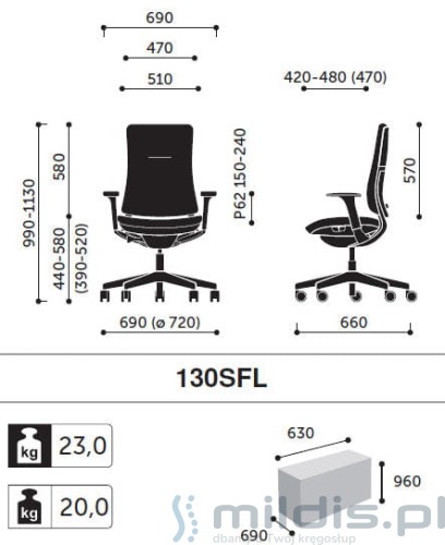 violle 130sfl wymiary