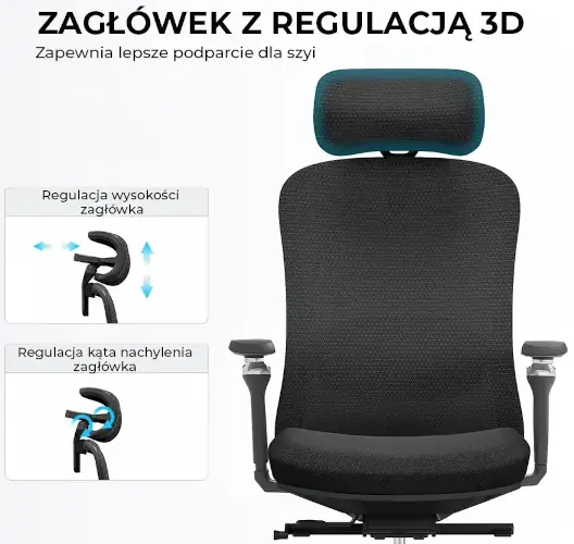 fotel Angel Fizjo - regulowany zagłówek 3D