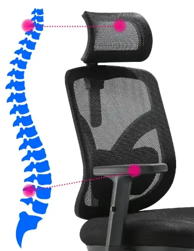 fotel Angel Jolasta - ergonomiczny profil oparcia