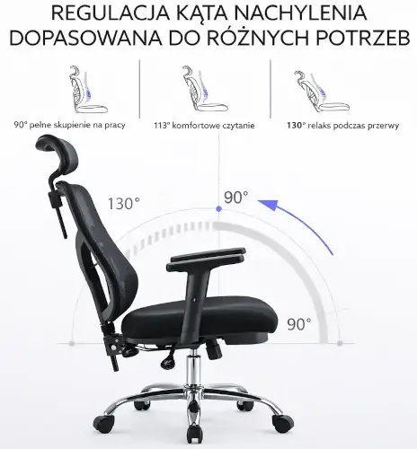 fotel Jokasta Europa - zakres odchylania oparcia