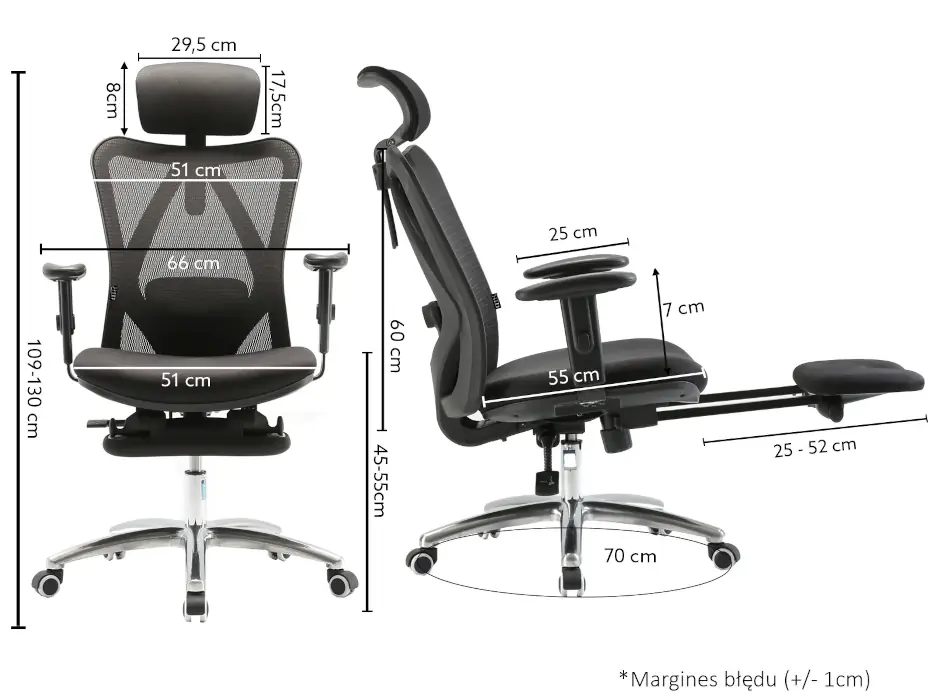 fotel Angel Europa Plus - wymiary