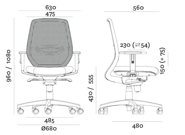 krzesło bgroup start wymiary