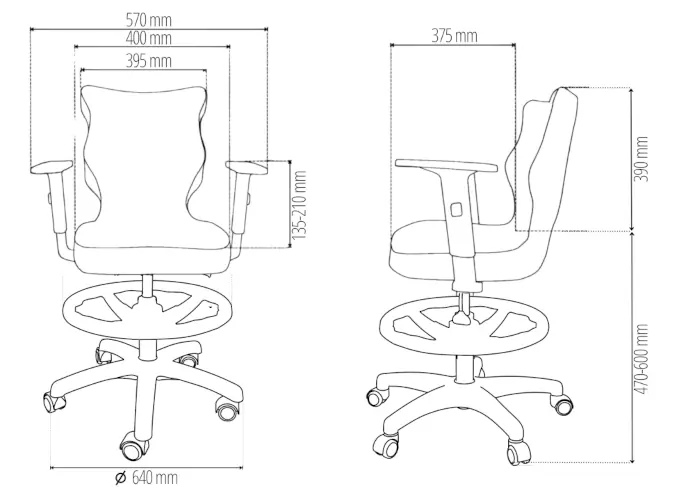 krzesło z podnóżkiem entelo duo 5 wymiary