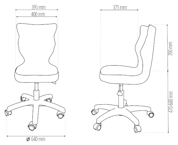 krzesło petit 5 wymiary