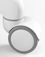 białe kółka do krzesła Entelo