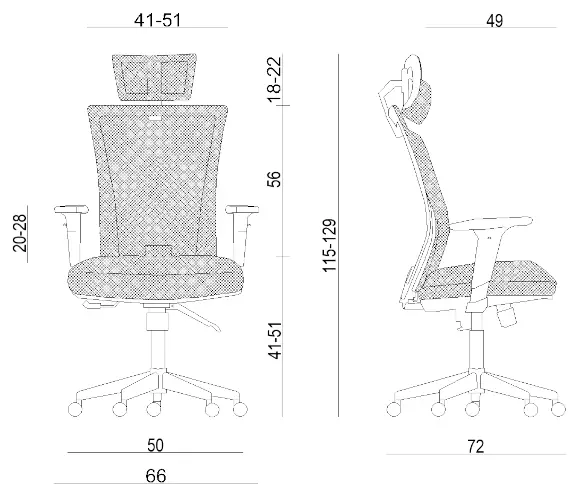unique ergonic wymiary