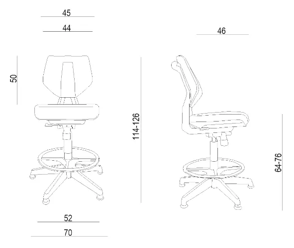 krzesło Unique Kaden - wymiary