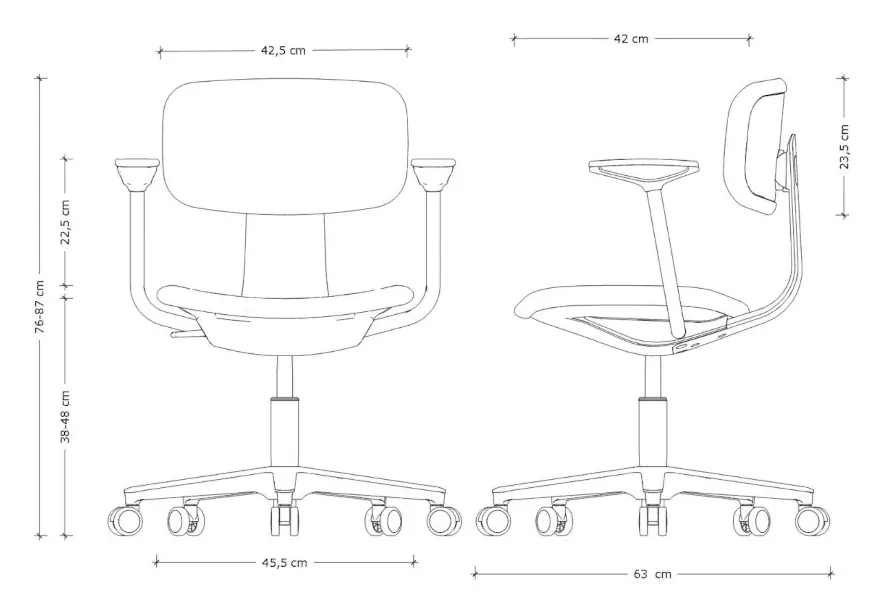 krzesło Unique Robin - wymiary