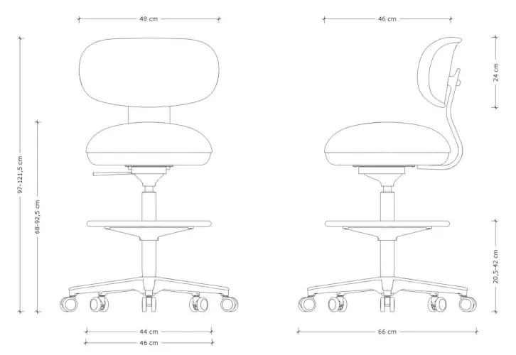 krzesło Unique Turini wysokie - wymiary