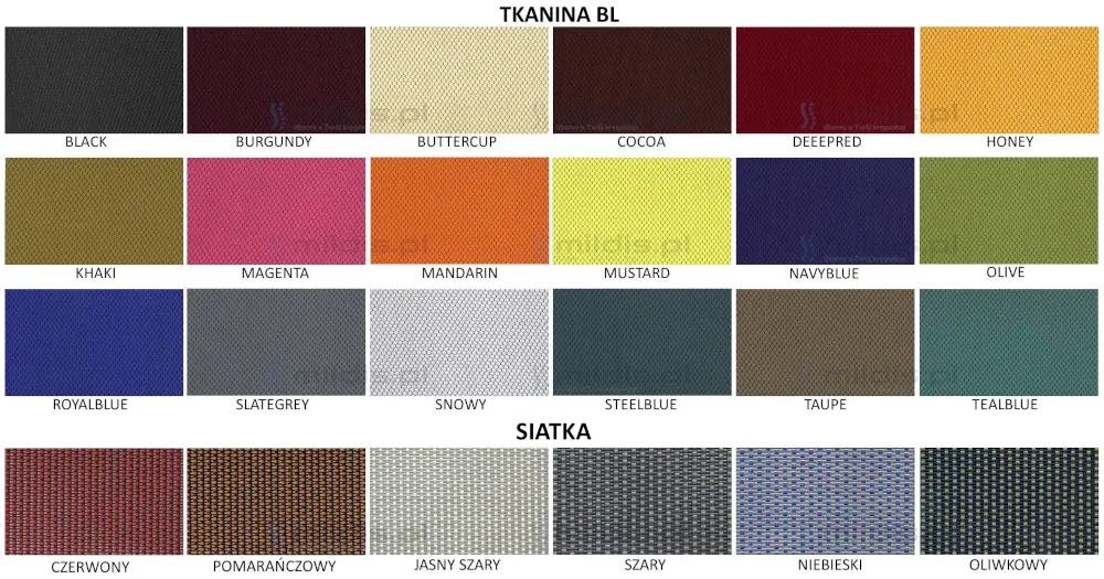 fotel wau 2 wzornik kolorów