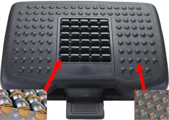 masujący podnóżek biurowy