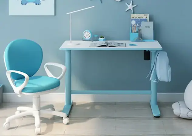 biurko regulowane spacetronik niebieskie 100x50