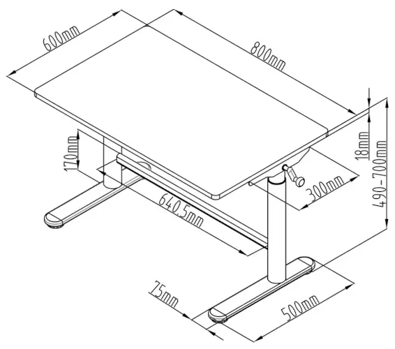 biurko spacetronik 80x60 wymiary
