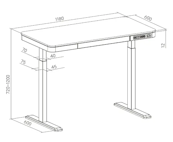 biurko spe-b126 wymiary