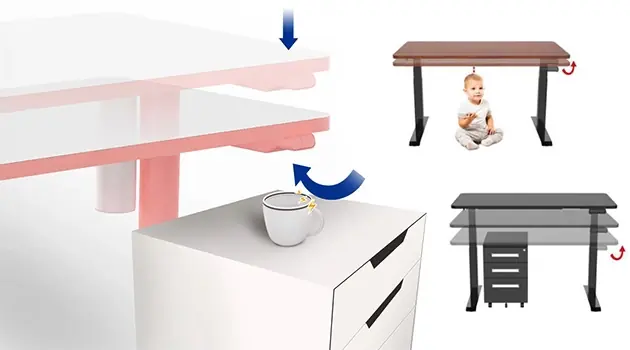 biurko z systemem antykolizyjnym